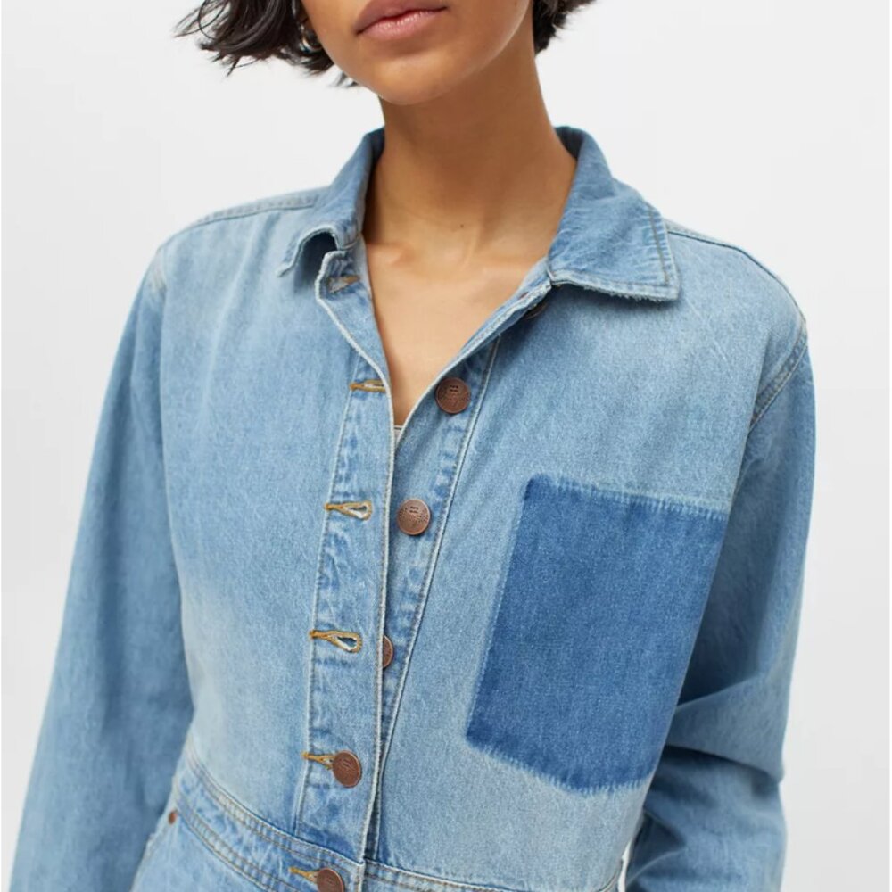 Women's Billabong x Wrangler Denim Jumpsuit Size L - Picture 2 of 5